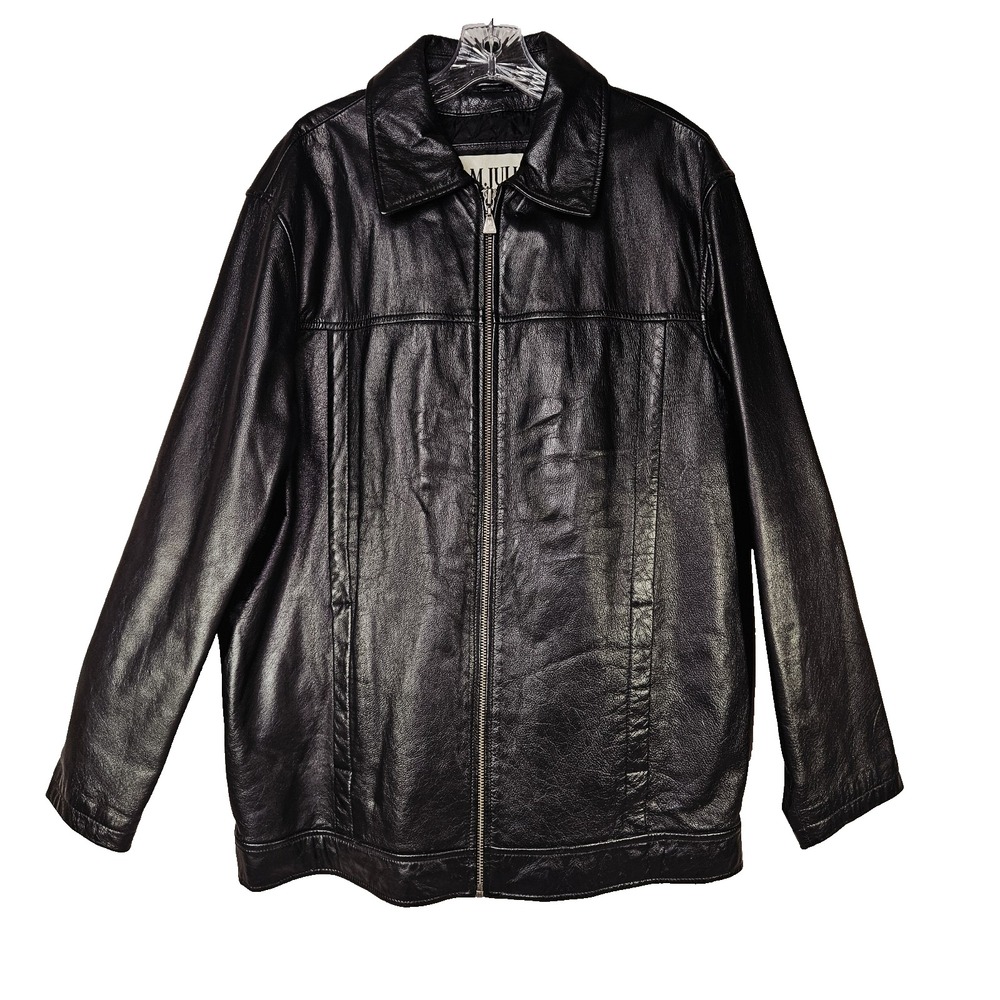 Vtg Y2K Wilson's M Julian Men's Black Leather Jacket MED 46"‎ Quilted Insulated